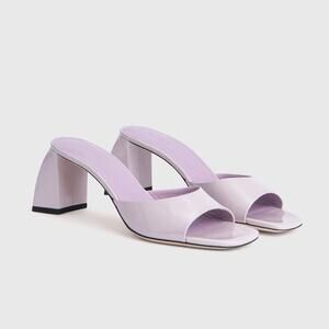 BY FAR Lilac Block Heel Mules